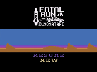 Fatal Run title screen for Atari 2600